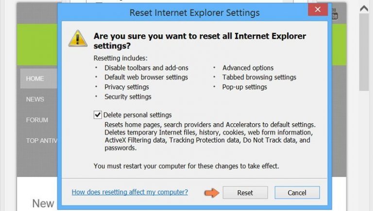 Impostazioni del componente aggiuntivo di Internet Explorer